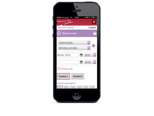Reserveren via applicatie