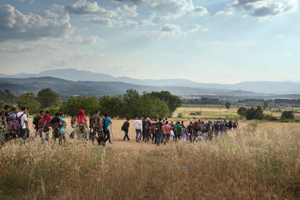 System identifier<br/>: MSF148249<br/>Title<br/>: Idomeni migration route, Greece<br/>Photographer / cameraman<br/>: Alessandro Penso<br/>Countries:<br/>GreecDescription:A group of around 150 Syrians set off to cross the Greek border with the Former Yugoslav Republic of Macedonia (FYROM), with the hope of being able to apply for refugee status in countries such as Germany or Sweden. The Greek border with the FYROM is increasingly under the control of people-smugglers, and is becoming less safe each day, so migrants try to cross the border in large groups so they can defend themselves.