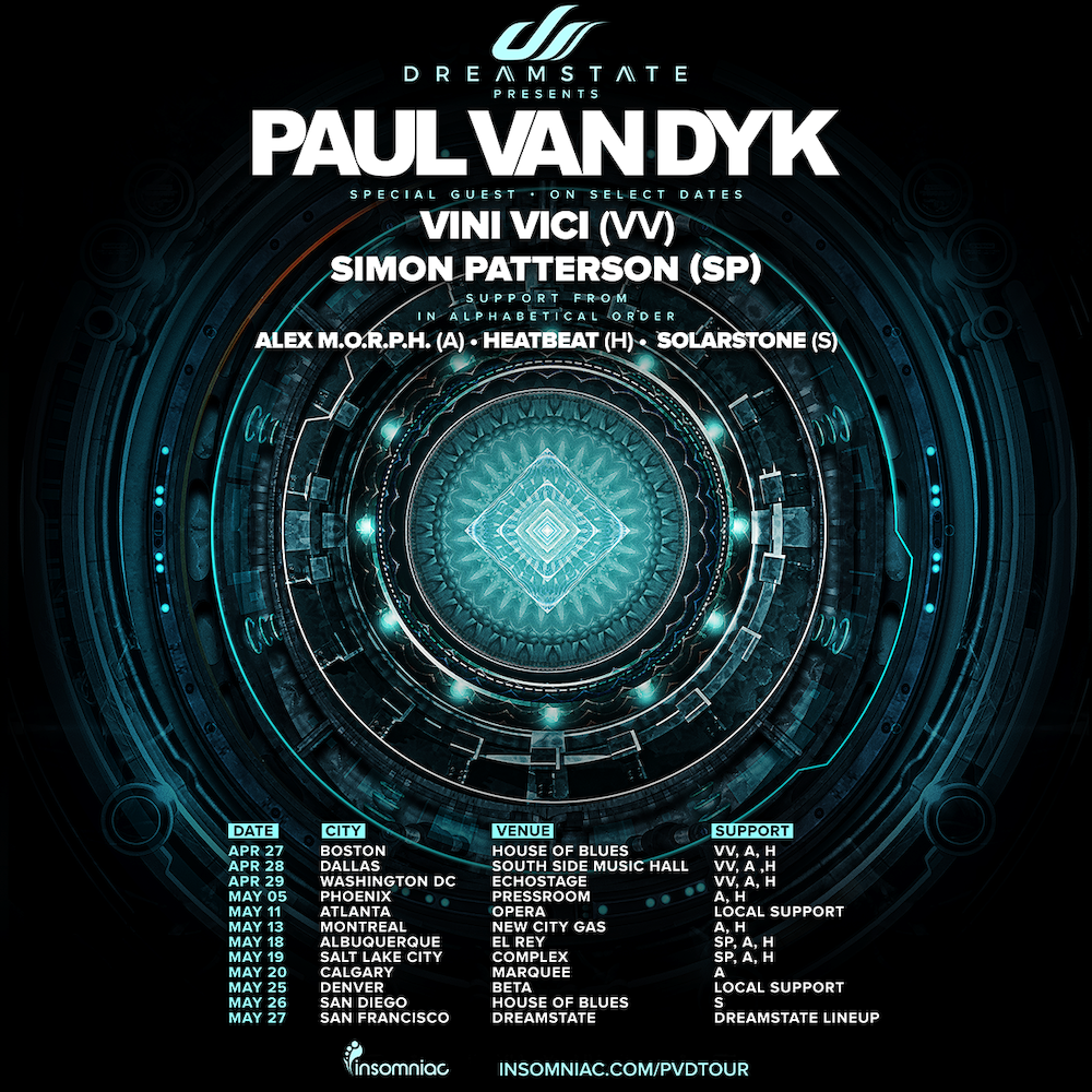 Paul van Dyk Announces U.S Tour - Powered by Insomniac's Dreamstate Trance Brand