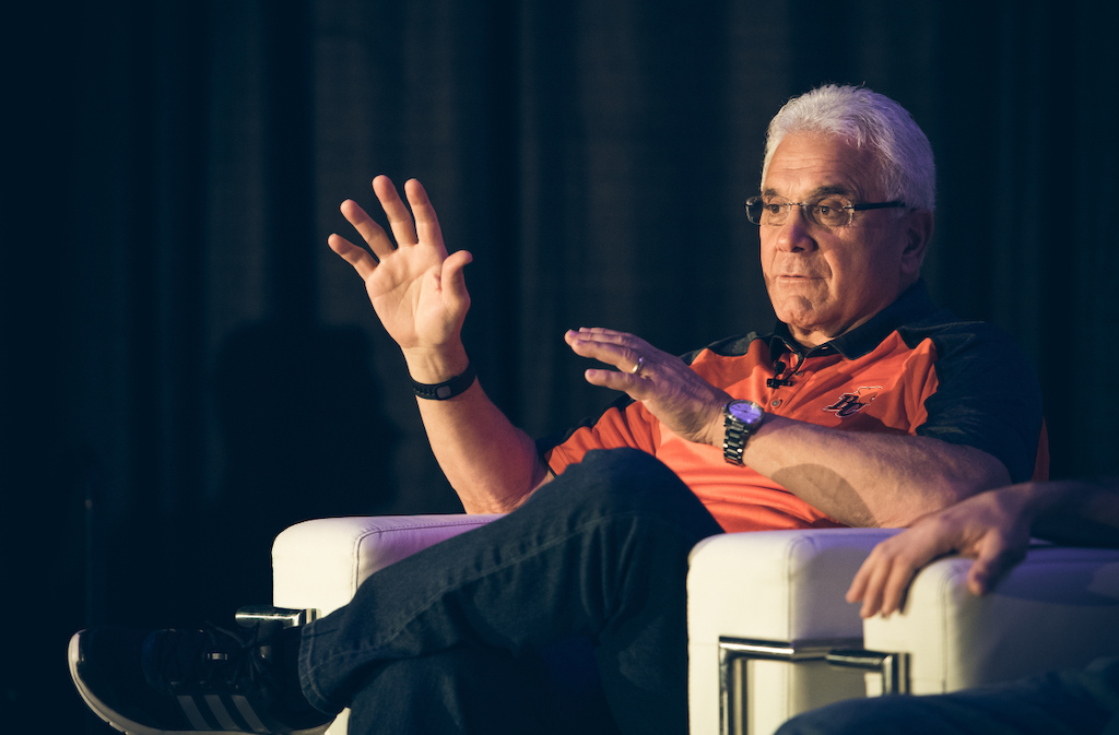 Wally Buono at the Football Operations Media Availability. Photo credit: Johany Jutras/CFL