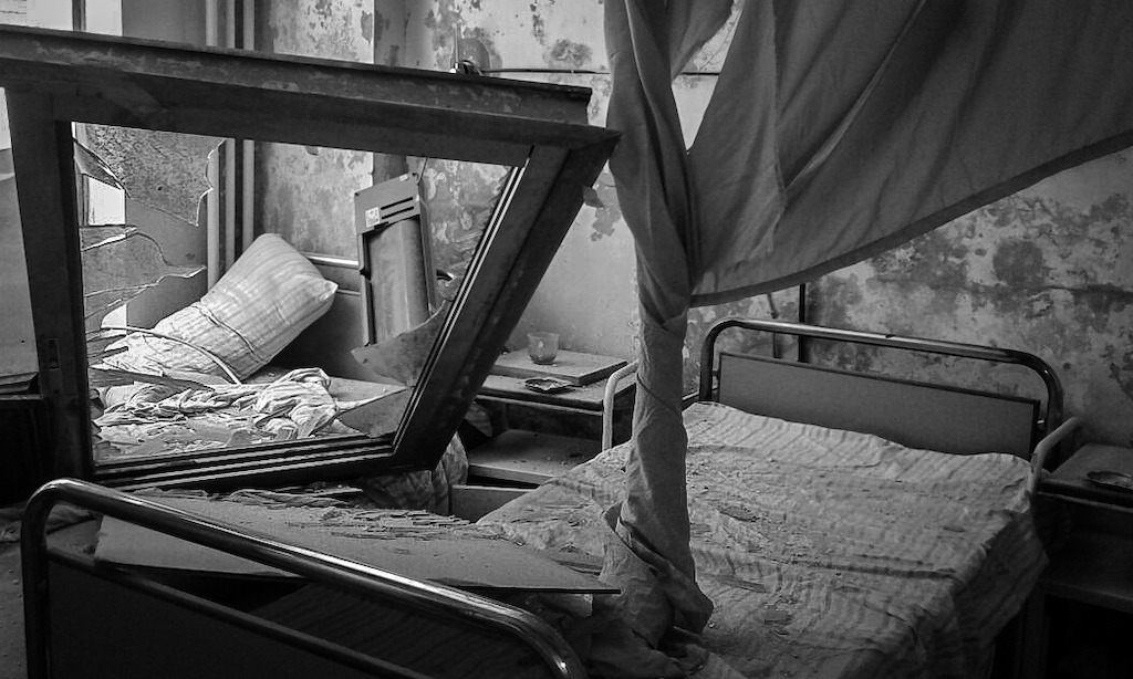 La destruction de l'hôpital de Daqaq (Alep-Est) le 3 octobre 2016. L'hôpital était soutenu par MSF. © MSF