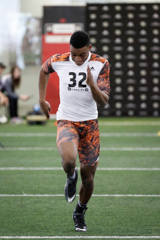 Nicholas Termansen running in the 40-yard dash. CFL/Anthony Houle