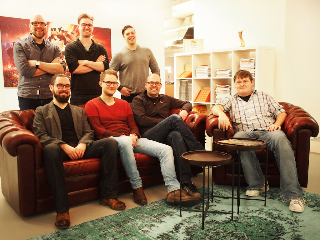 Kopla Games with Klaas Kersting (second from right) and Dana Massey (right) of flaregames