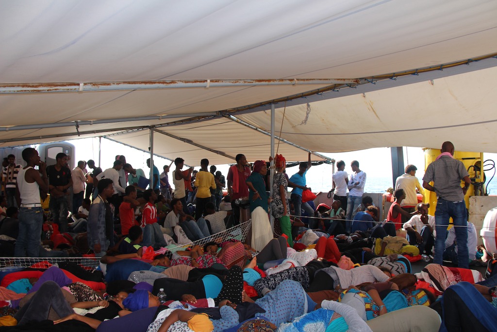 People on deck – a long and confined journey is about to begin. Photo: MSF
