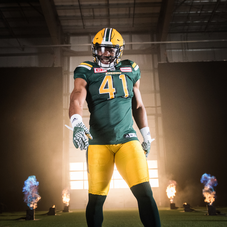 Odell Willis at the TSN/adidas content shoot. Photo credit: Johany Jutras/CFL