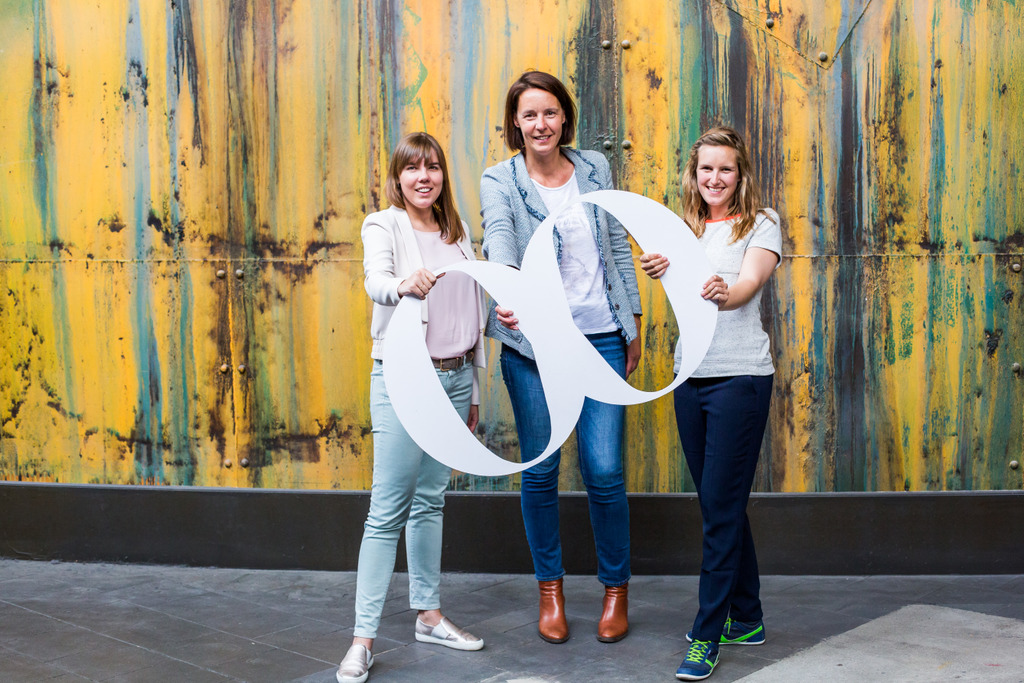 Van links naar rechts: Joyce Lemmens, Ann Deneckere en Hanne Stoppie.