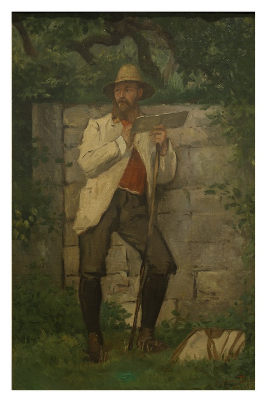 Guillaume Vogels, Hippolyte Boulenger aan het schetsen, vzw De Vrienden van de School van Tervuren © Isabelle Arthuis