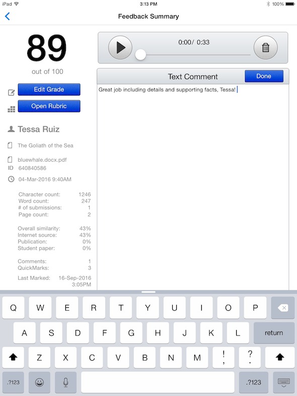 text comment