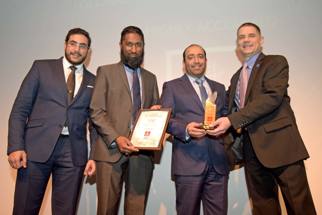 Khalid Al Hinai, Emirates Vice President, Cargo Commercial Africa (second from right) receiving the Highly Acclaimed Global Cargo Airline of the Year Award at Air Cargo Africa 2017
