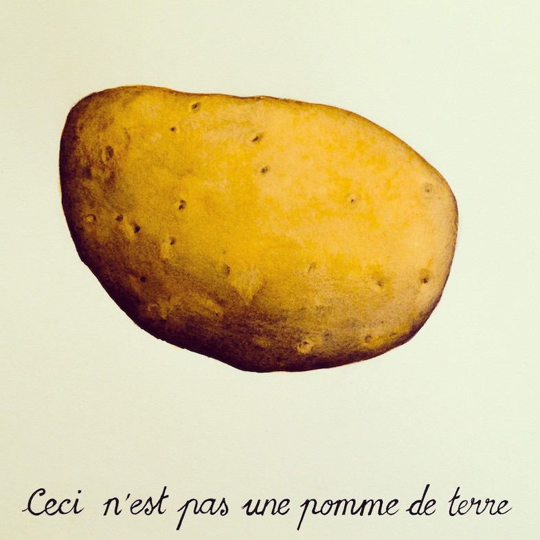 Galerie Zink_Javier Calleja, Ceci n’est pas une pomme de terre, 2014, mix media on paper, 18 x 26 cm