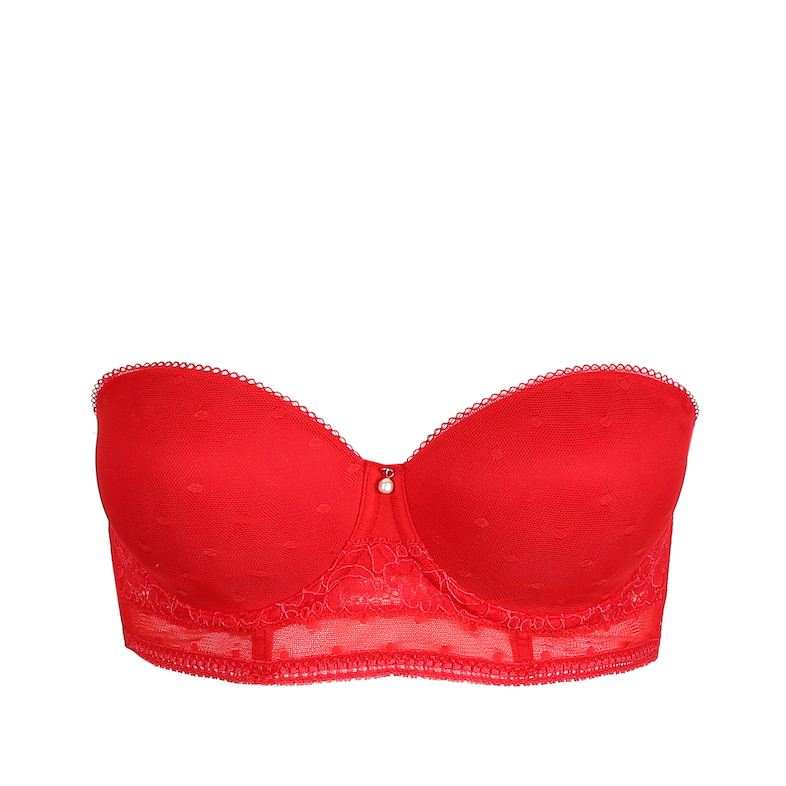 ELLE RED STRAPLESS BRA