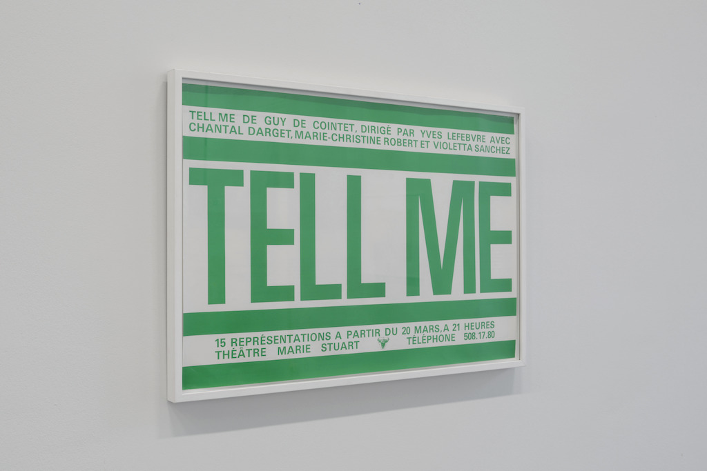 Tell Me (poster), 1979/1980 | Courtesy Centre Pompidou, Paris<br/>Musée national d’art moderne / Centre de création<br/>industrielle , foto (c) Isabelle Arthuis