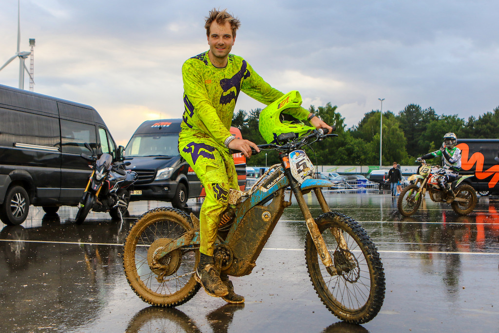 Cyclocross legend Niels Albert with the Bultaco Brinco