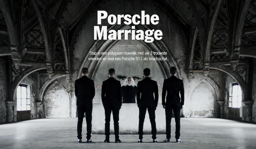 Porsche organiseert polygaam huwelijk voor de lancering van Share a Porsche
