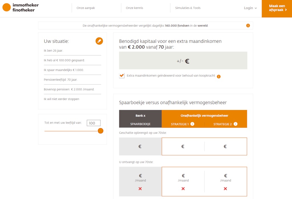 Mijn kapitaal simulatie
