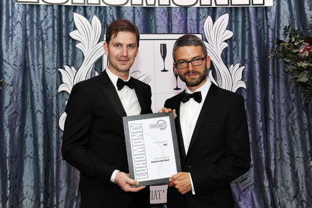 Johan Lema, Senior General Manager of KBC & Dominic O'Neill from Euromoney