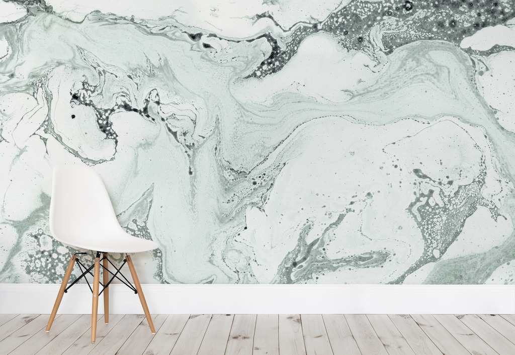 Green Marbleised Wallpaper Mural