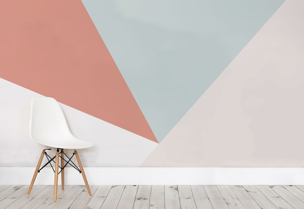 Soft Pastel Oversized Geometric Wall Mural