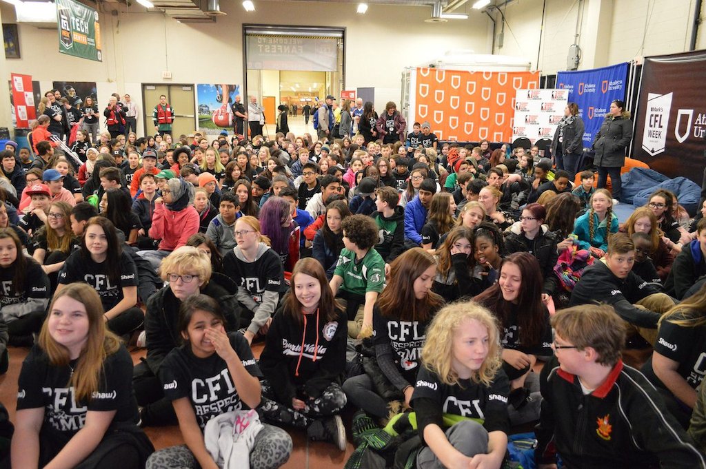 Kids at the CFL Respect Camp with Red Cross presented by Shaw. Photo credit: CFL