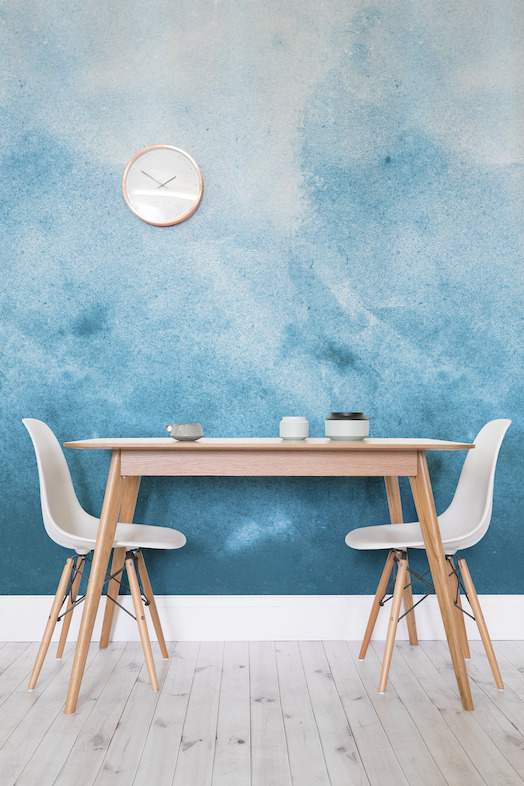 Blue Grunge Watercolour Paint Wallpaper Mural