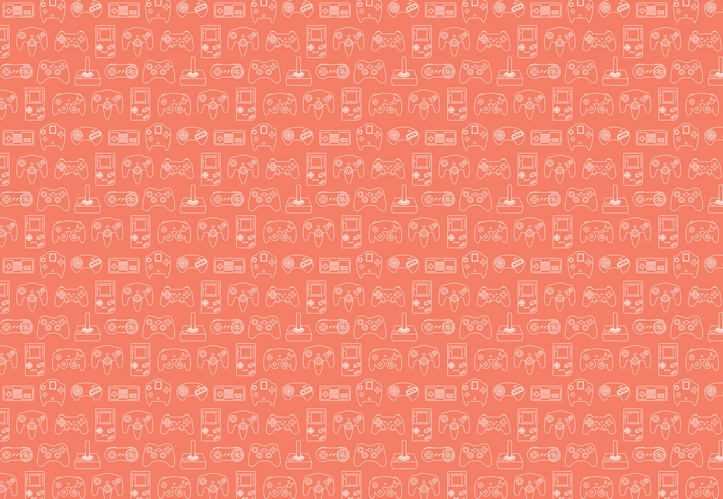 Orange Retro Game Wall Mural