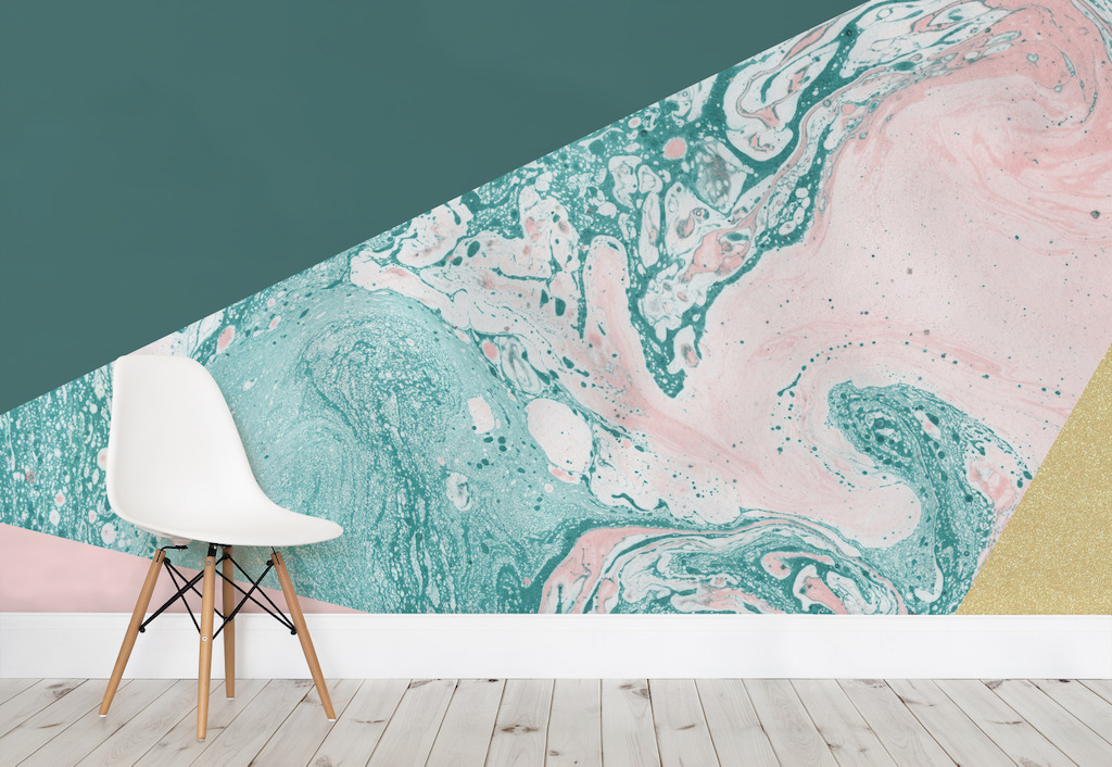 Marble & Glitter Geometric Wall Mural