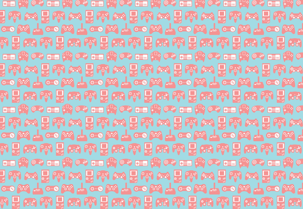 Pink and Blue Retro Game Wall Mural