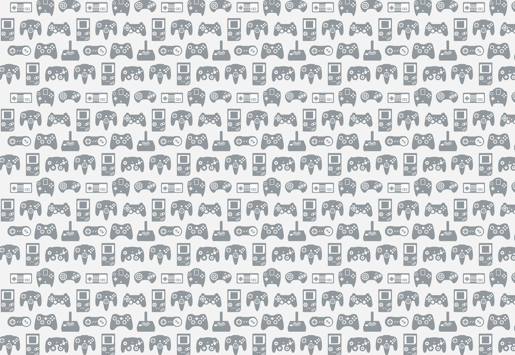 Light Grey Retro Game Wall Mural