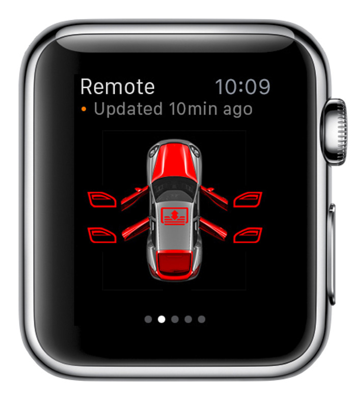 Remote screen shows current status with door and window indicators