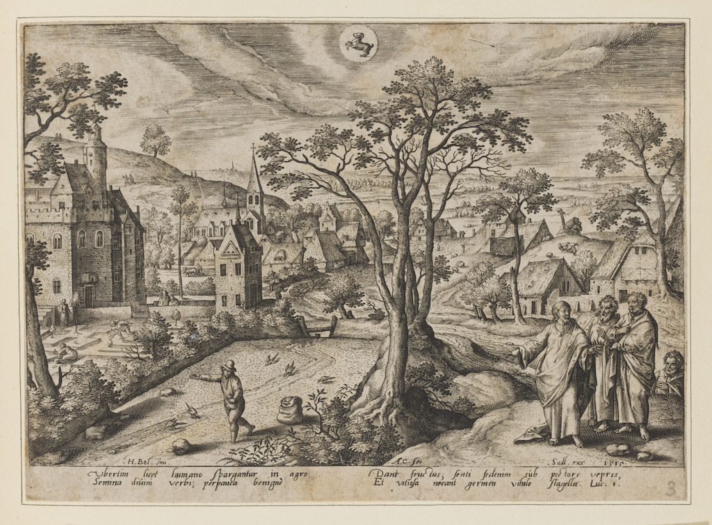 Prent van de maand april, naar de voortekening van Hans Bol