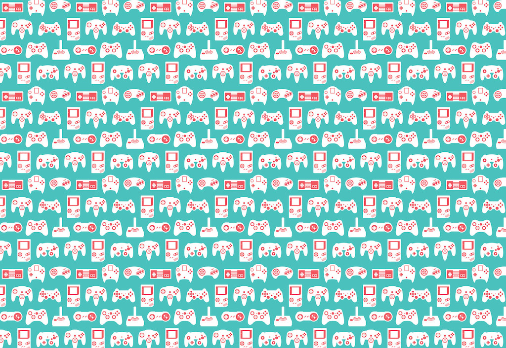 Turquoise Retro Game Wall Mural