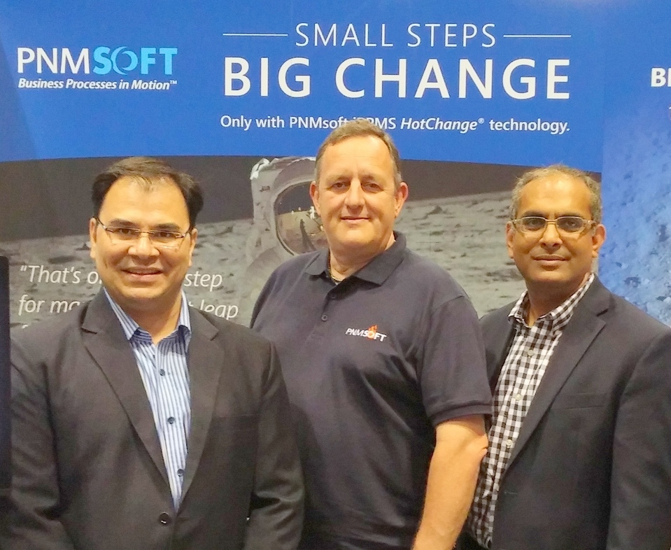 From left to right: Rahul Koorichh, Global Head, Microsoft Alliances at Tech Mahindra – Mike O’Donoghue, VP of Partnerships and Global Alliances at PNMsoft – Peeyush Goyal, Vice President at Tech Mahindra