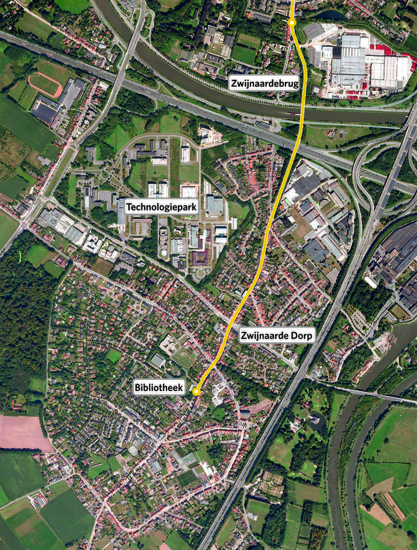 Traject tramverlenging Zwijnaarde