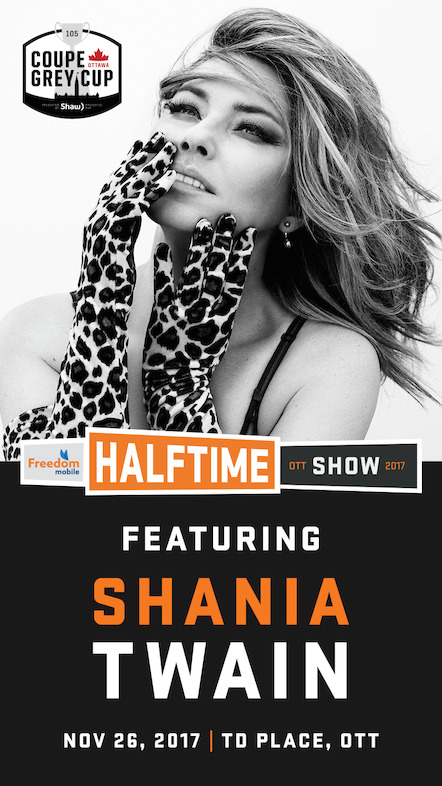 Freedom Mobile Halftime Show artist Shania Twain