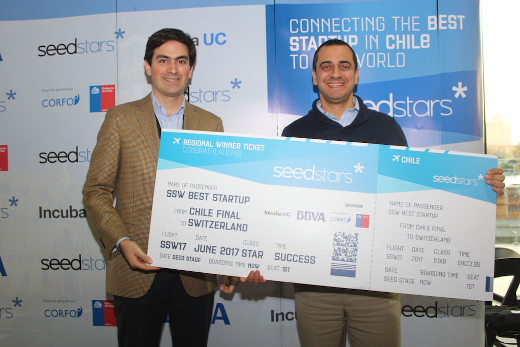 Ignacio (BBVA) con Gustavo (Red Capital) ganador de Seedstars Chile