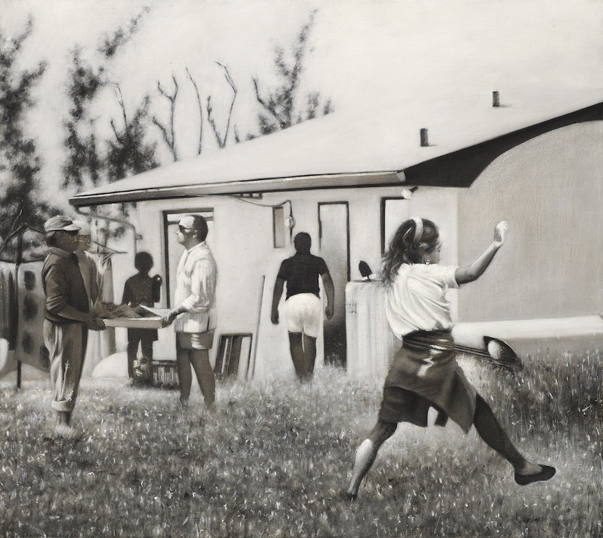 Jay Senetchko<br/>The Best of Life December Ninth (The Backyard)<br/>Oil on canvas