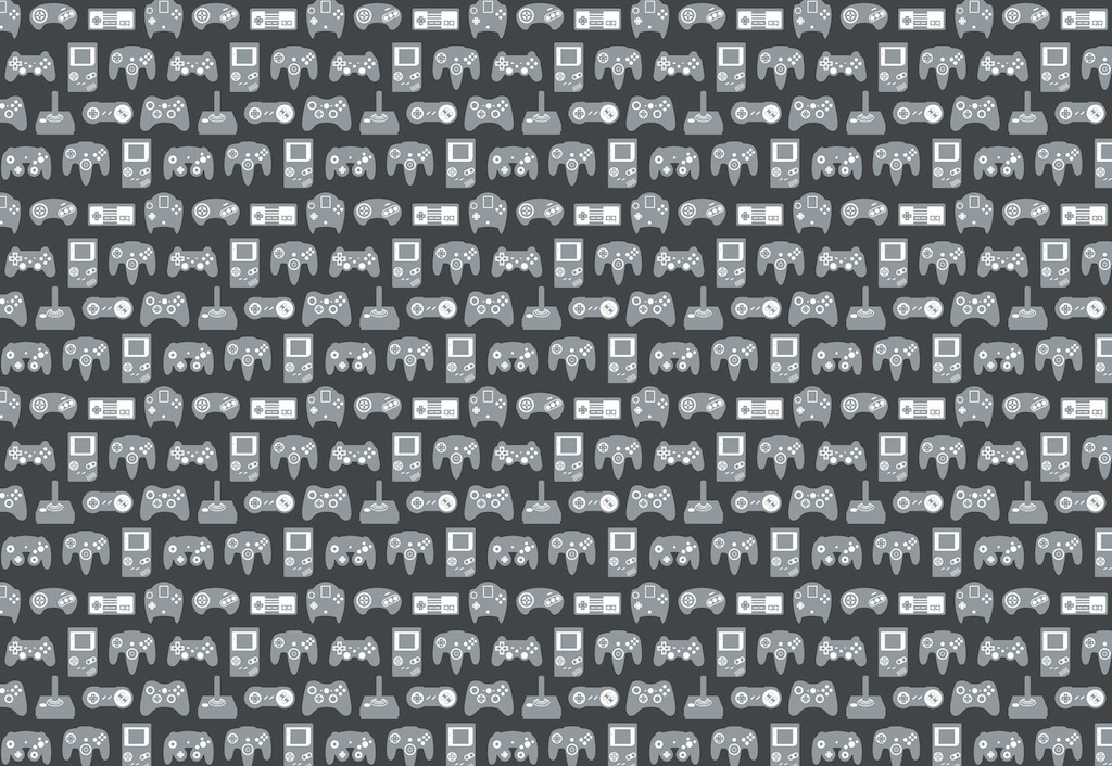 Grey Retro Game Wall Mural