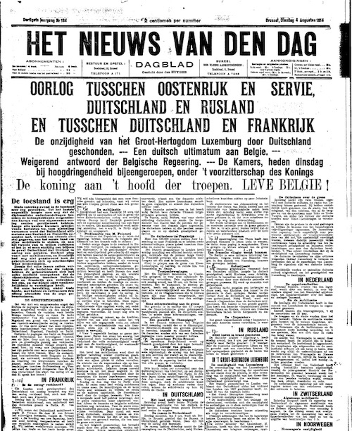 Krant: Het nieuws van den dag (copyright: Koninklijke Bibliotheek van België)
