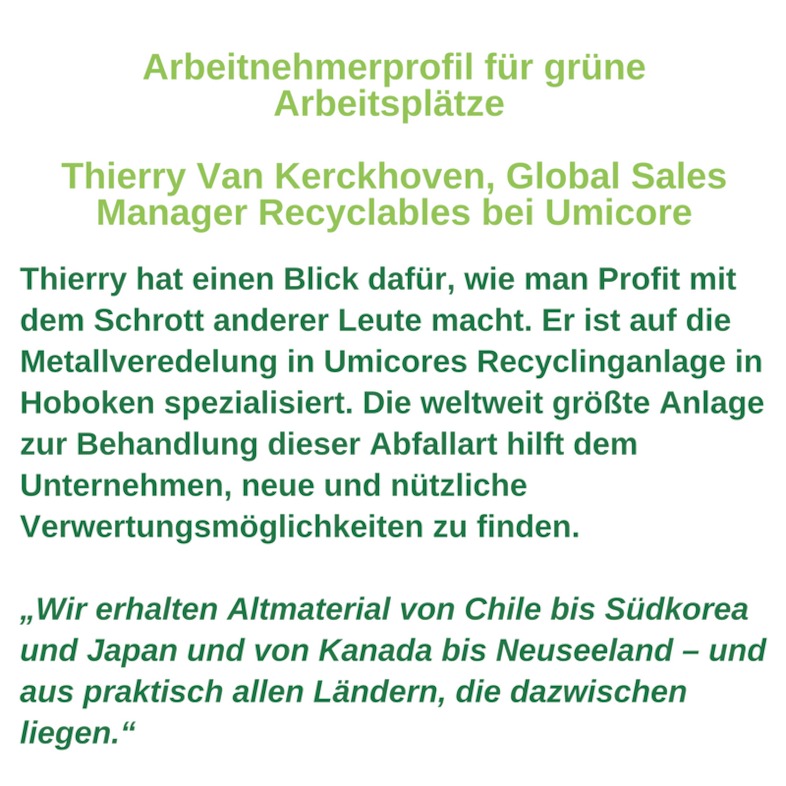 Arbeitnehmerprofil für grüne Arbeitsplätze - Thierry van Kerckhoven