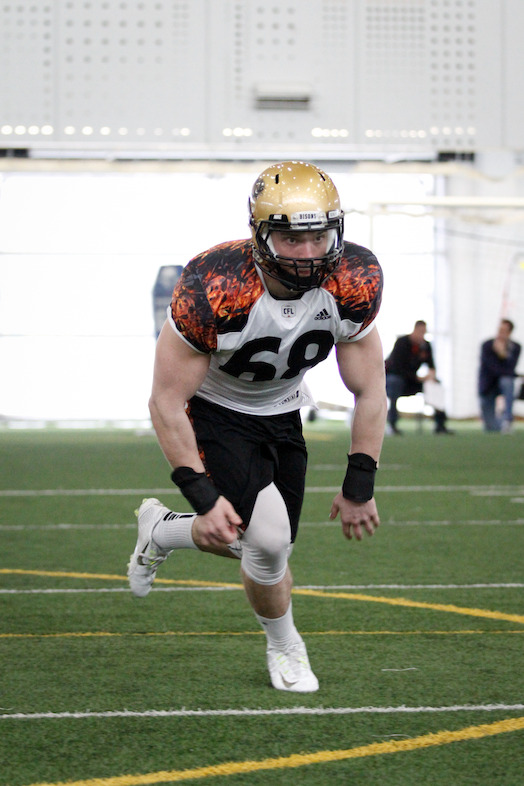 Linebacker D.J. Lalama at the Edmonton Regional Combine. CFL/Anthony Houle