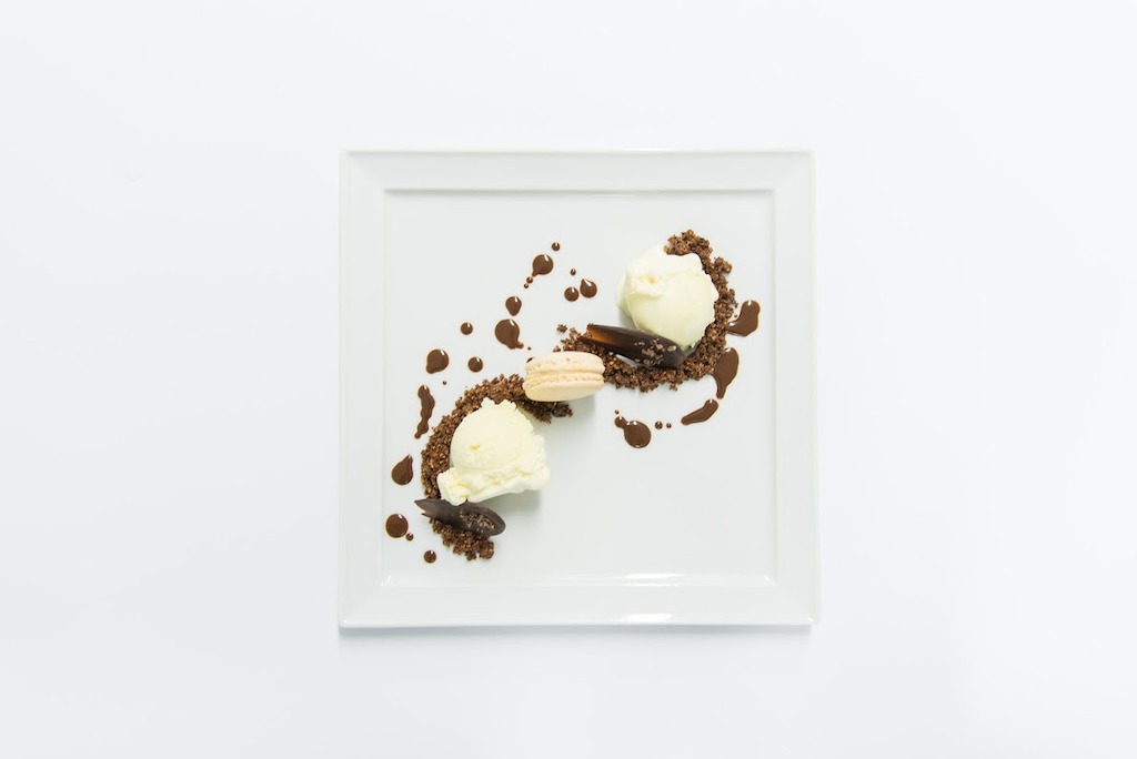 Chocolaterie Willems - Panna Cotta/caramel/sinaas en Dame Blanche/macaron