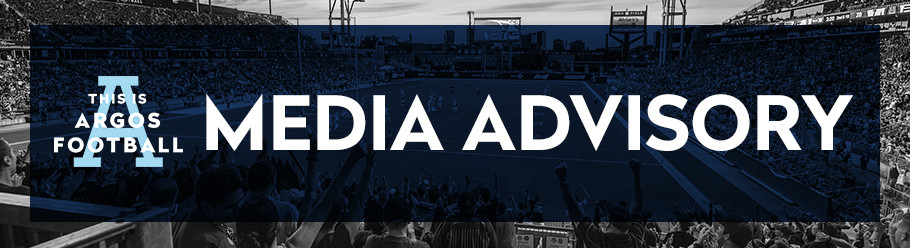 UPDATED - TORONTO ARGONAUTS PRACTICE & MEDIA AVAILABILITY SCHEDULE (AUGUST 2-AUGUST 4)