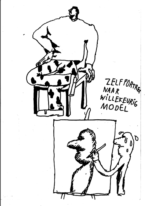 Gerard Herman 'Zelfportret naar willekeurig model', 2013 © Gerard Herman