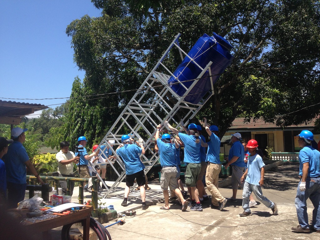 Constructing the water tower