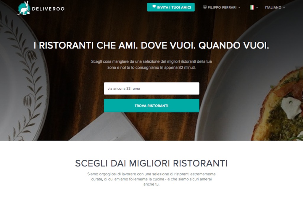 Homepage Deliveroo