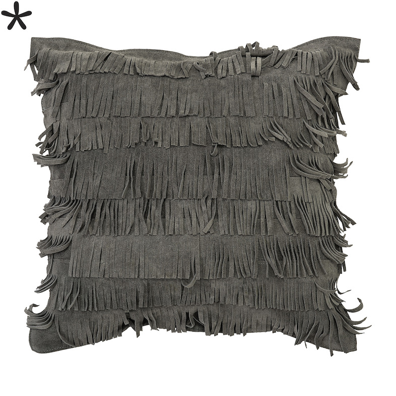 Bloomingville Suede Kussen donker grijs 99€