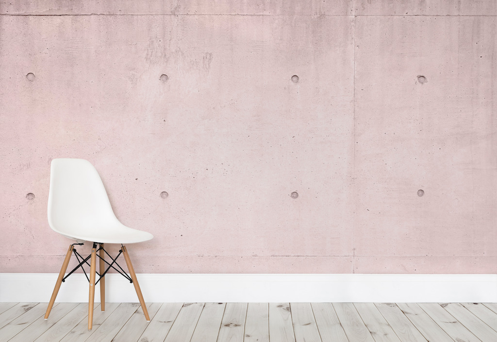Pink Modern Concrete Block Wall Mural