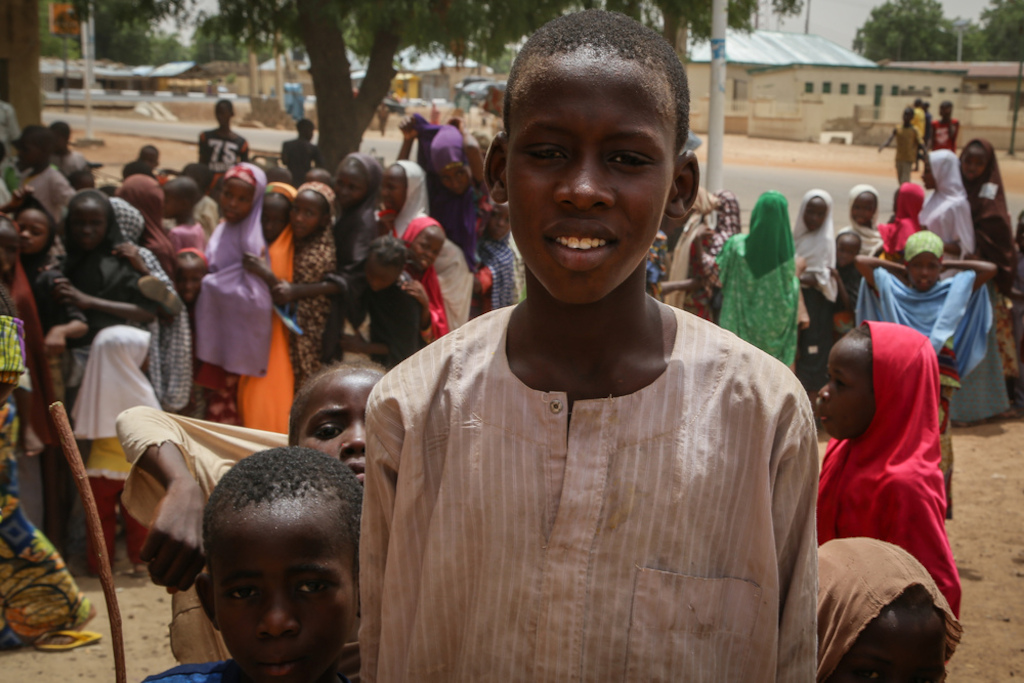 Mustafa Ibrahim, student from Damaturu (northern Nigeria), 15 years old.<br/>“There are ten of us in my family and we earn our living by selling goods in the market. I have come here with some of my brothers and sisters. Our father has encouraged us to get vaccinated against meningitis as this disease can create lots of problems. We don’t have to be afraid if we get protected.” Photographer: Igor Barbero/MSF