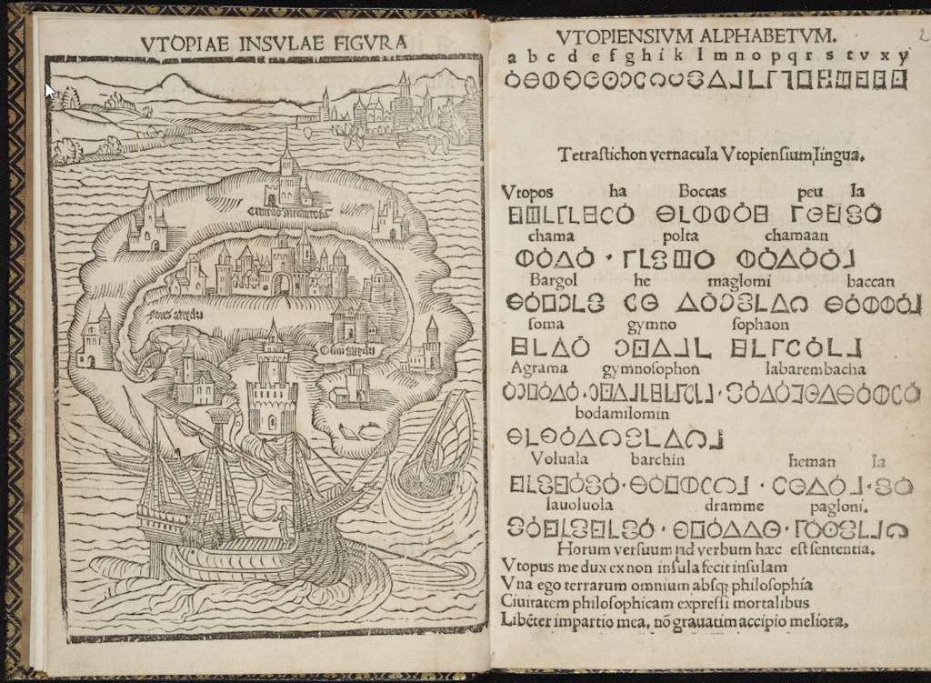 In Search of Utopia © Thomas Morus, The description of the isle of Utopia, 1550, ed. Paris, University Library – Tabularium, Leuven
