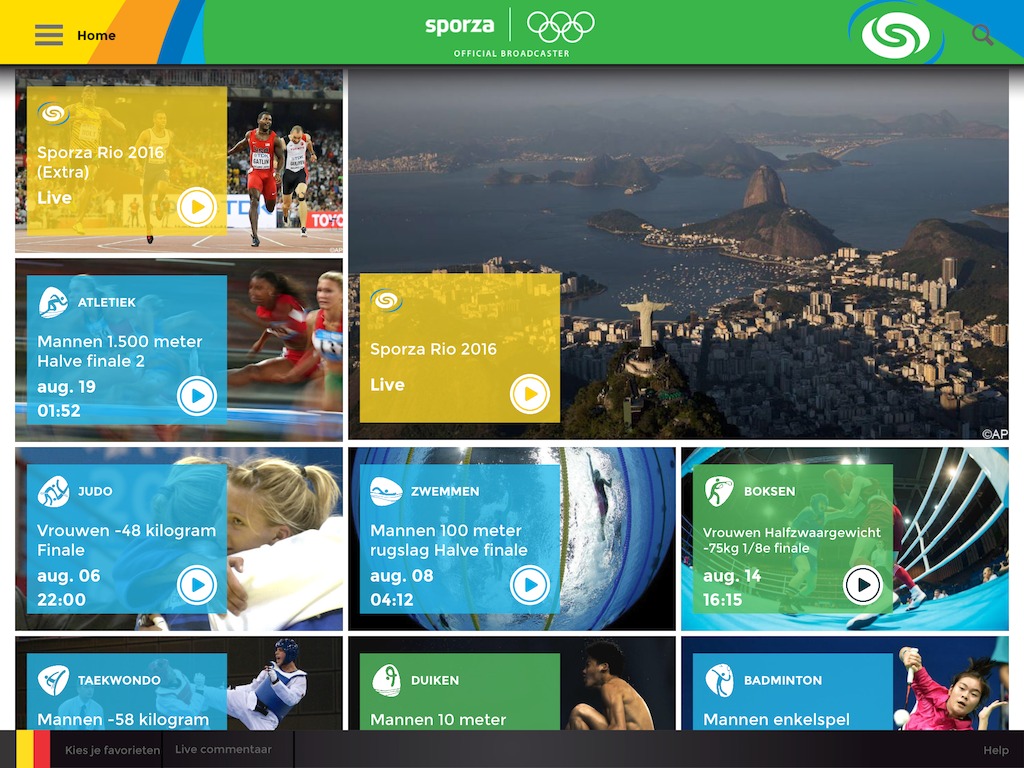 De Olympische App van Sporza